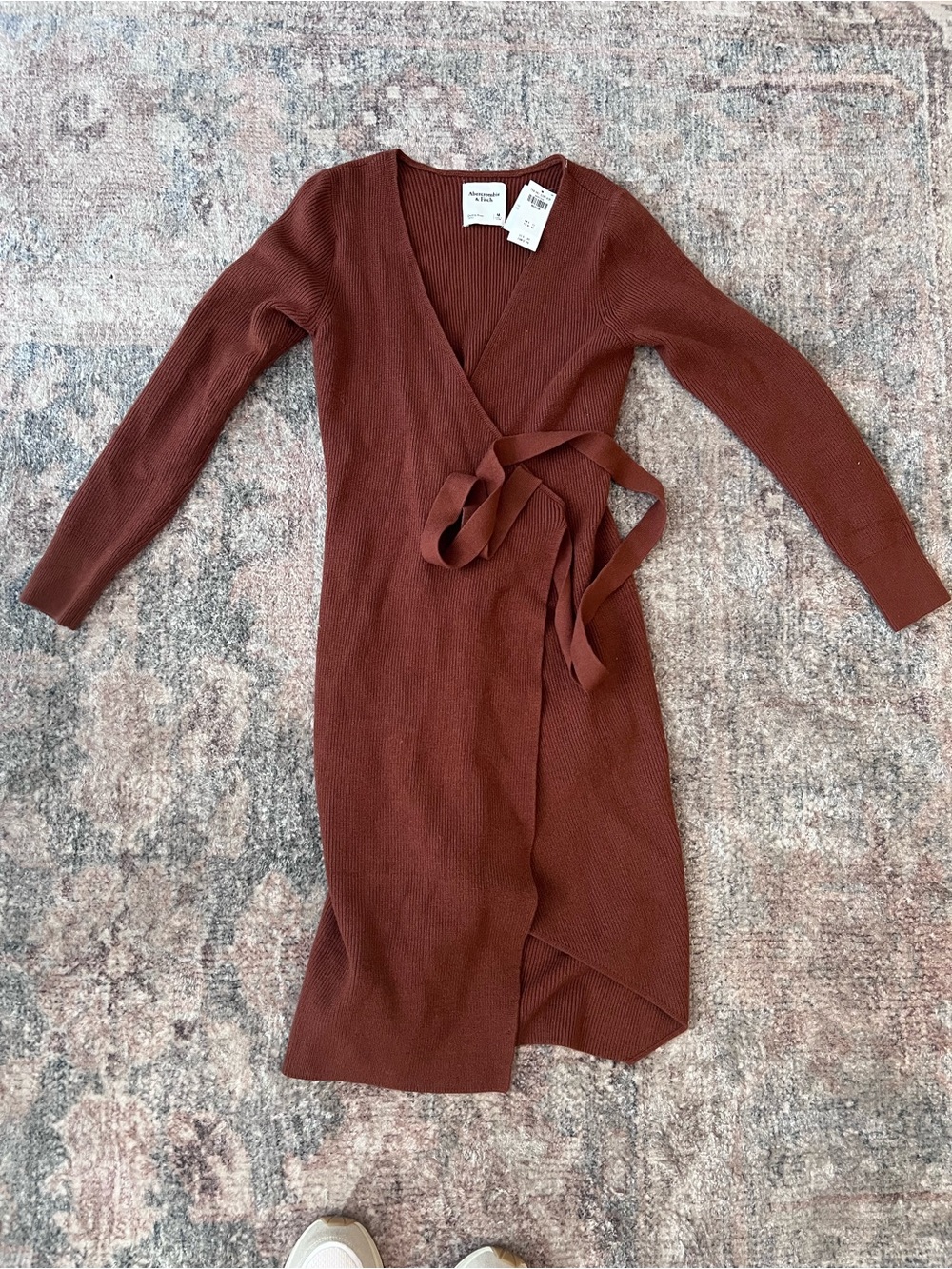 Abercrombie & Fitch Rust Brown Wrap Midi Dress